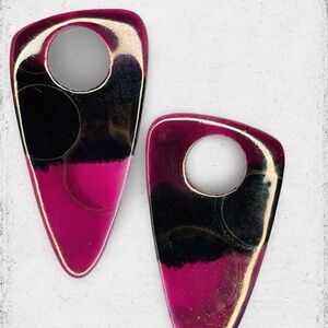 601u. Vintage Earring Jackets Red Ceramic